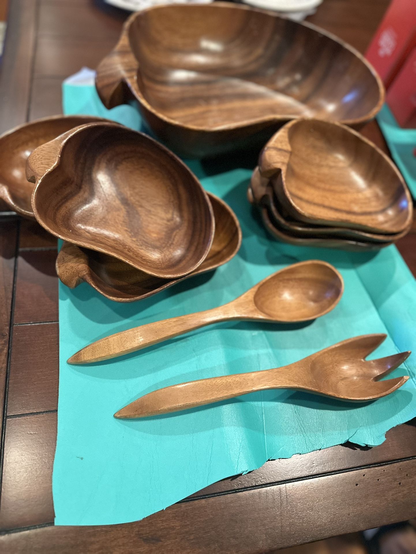 9-piece Wooden Salad Bowl Set