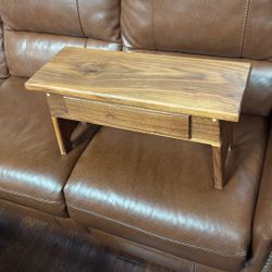 Small Bench Seat Made From American Walnut With Drawer.