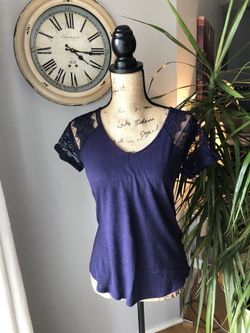 Dark Blue Scooped Top