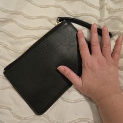 Black Leather Wristlet 