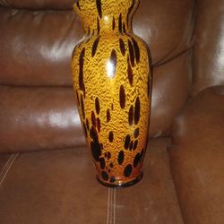 Vintage Brown Tortise Shell Vase Made In ITALY