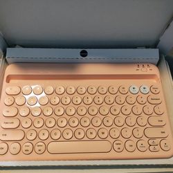 Bluetooth Wireless Keyboard Tablet Phone Stand Pink

