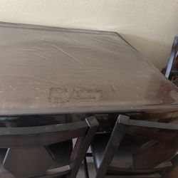 8 Seated High Table. With 4 Chairs And One Bench. 