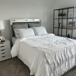 Full size bed with LED headboard 