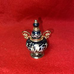 Black Made In Greece Greek 24k Gold Ceramic Vase Oil/Perfume Collectible (Read Description) 