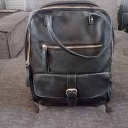 Black faux leather Backpack
