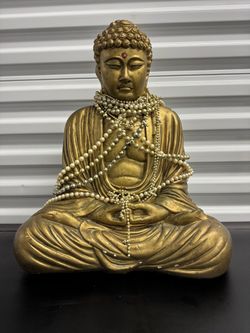 Gold Buddha Statue Seated Meditation Figure