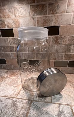 Glass Ball Mason Jar Canister 