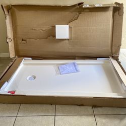 30 In. D X 60 In. W X 2 3/4 In. H Left Drain shower base