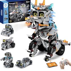 Sillbird Building Robot Dinosaur Kit with Remote Control Christmas Stem Gifts for Boys Age 8-12