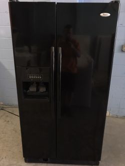 Black Whirlpool Side By Side Refrigerator