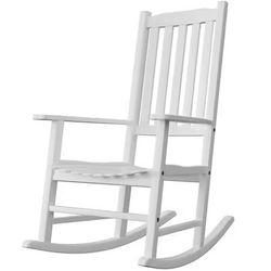 0310 White Wood Frame Rocking Chair with Solid Seat brand new in box $80 G80