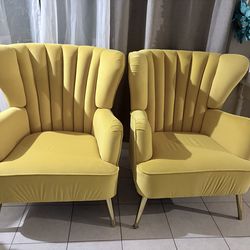 Pair Of velvet Acent Chairs