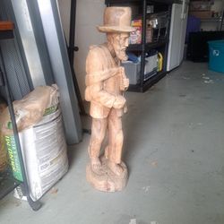 Wooden Man And His Dog