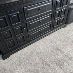 Entertainment Center, Bar and Stools, Large Dresser