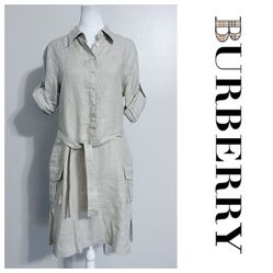 Burberry NWOT Vintage Linen Dress