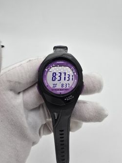 Casio PHYS STR-300 Digital Sport Watch Black Purple 60 Lap Memory WR50M