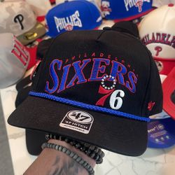 76ers Black Snapback 