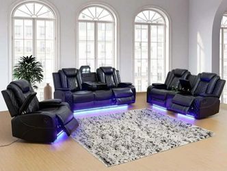 💥FREE DELIVERY💥Brand New POWER, LED, USB  3PC Reclining Sofa Loveseat Chair Set