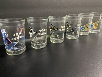 Vintage Welch's Jelly Jar Glass Tom and Jerry Sports 1991