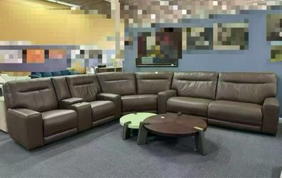 Large Leather Sectional Sofa with Recliner，$1980