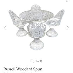 Vintage Russell Woodard Spun Fiberglass Table - 5 piece Set