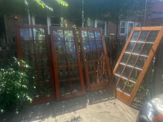 Wood frame glass doors