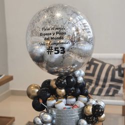 Basket Balloons - Happy Birthday 