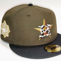 New Era Hat Dreams Cattle Cow Pack Houston Astros Black Dome 7 1/ 2 Rare