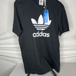 NWT (AJ8830) Mens Adidas Originals Trefoil Black/White Tee Size S