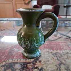 Little green and white pitcher