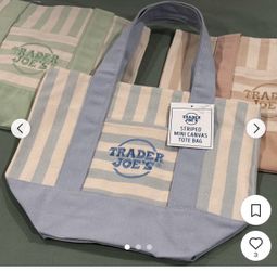 Trader Joe's Mini PASTEL Striped Canvas Tote Bag(2026)