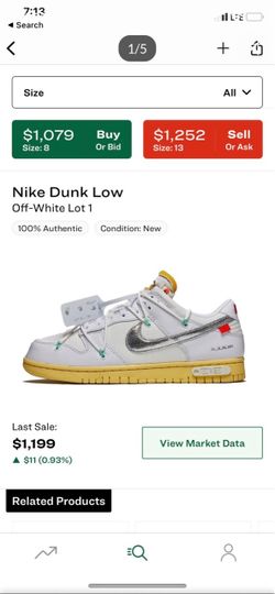 NIKE X OFFWHITE LOT 1 DUNKS DS