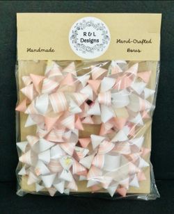 NEW Hand-Crafted Paper Gift Bows Pink Floral Assortment 4 Pack
