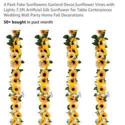 4pcs Sunflower Garlands, New