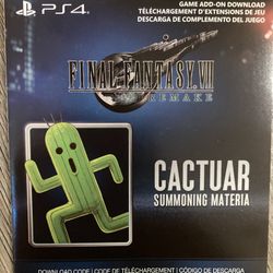 Final Fantasy 7 Vii Remake Summon Cactaur Materia Extra Content Paper Rpg Ps4 Ff