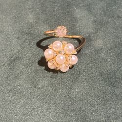 Gold PLATED Adjustable Pearl Ring
