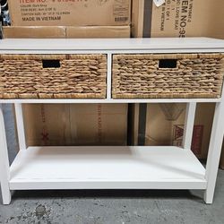 Charming Wicker Hallway Table