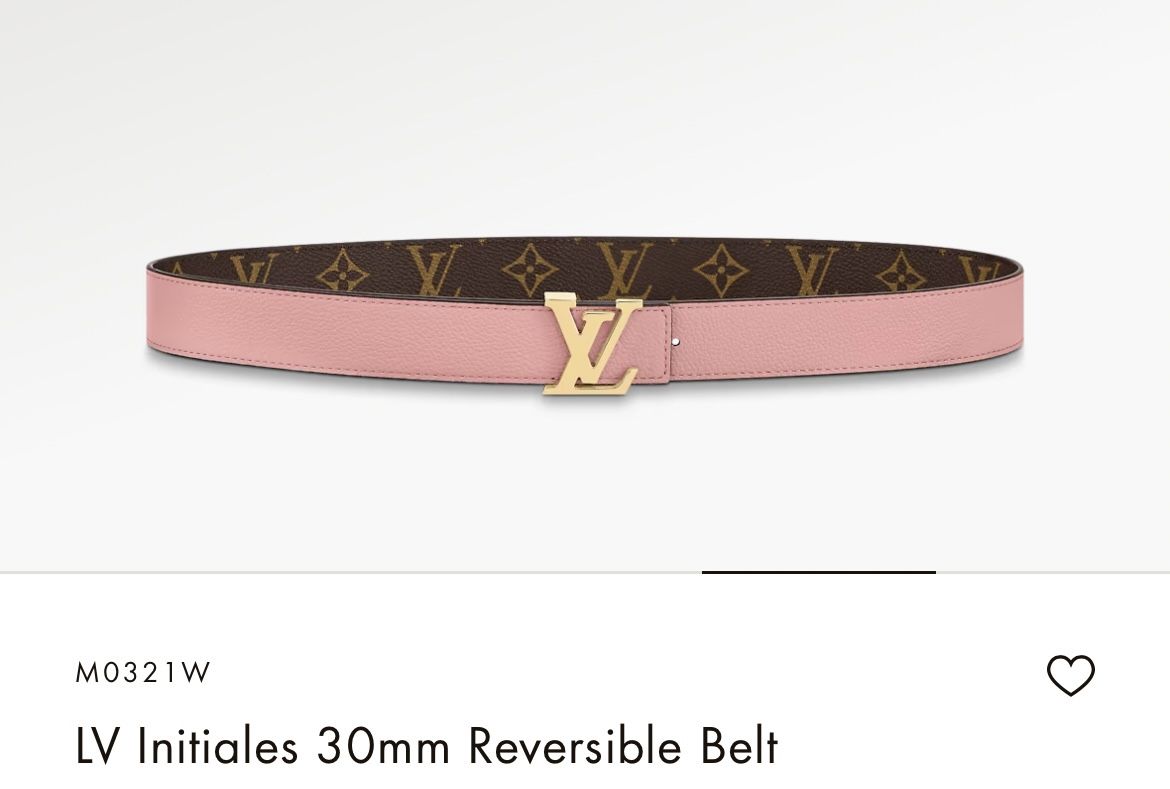 Brand New Louis Vuitton Rose Poudre  LV Initiales Reversible Belt Size 80CM