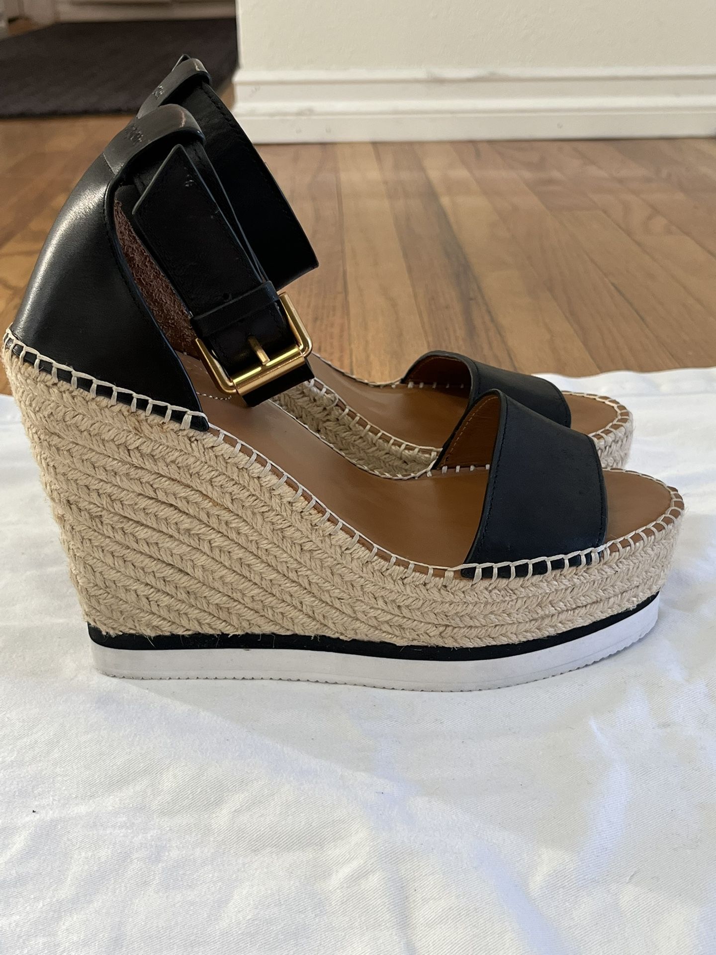 See By Chloe “GLYN” Espadrille Wedge Sandal NWOB SZ 39(8.5)