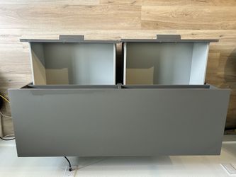 IKEA BRIMNES TV Stand - Gray, 47in with Frosted Glass Drawers