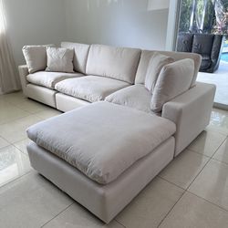 New Beige Sofa Cloud Couch Sectional