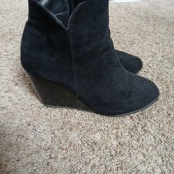 Women's Black Suede Dress Boots