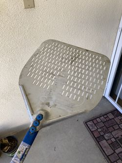 GI Metal Azzurra 14" Anodized Aluminum Square Perforated Pizza Peel with 59" Handle A-37RF. Retail- $119.99