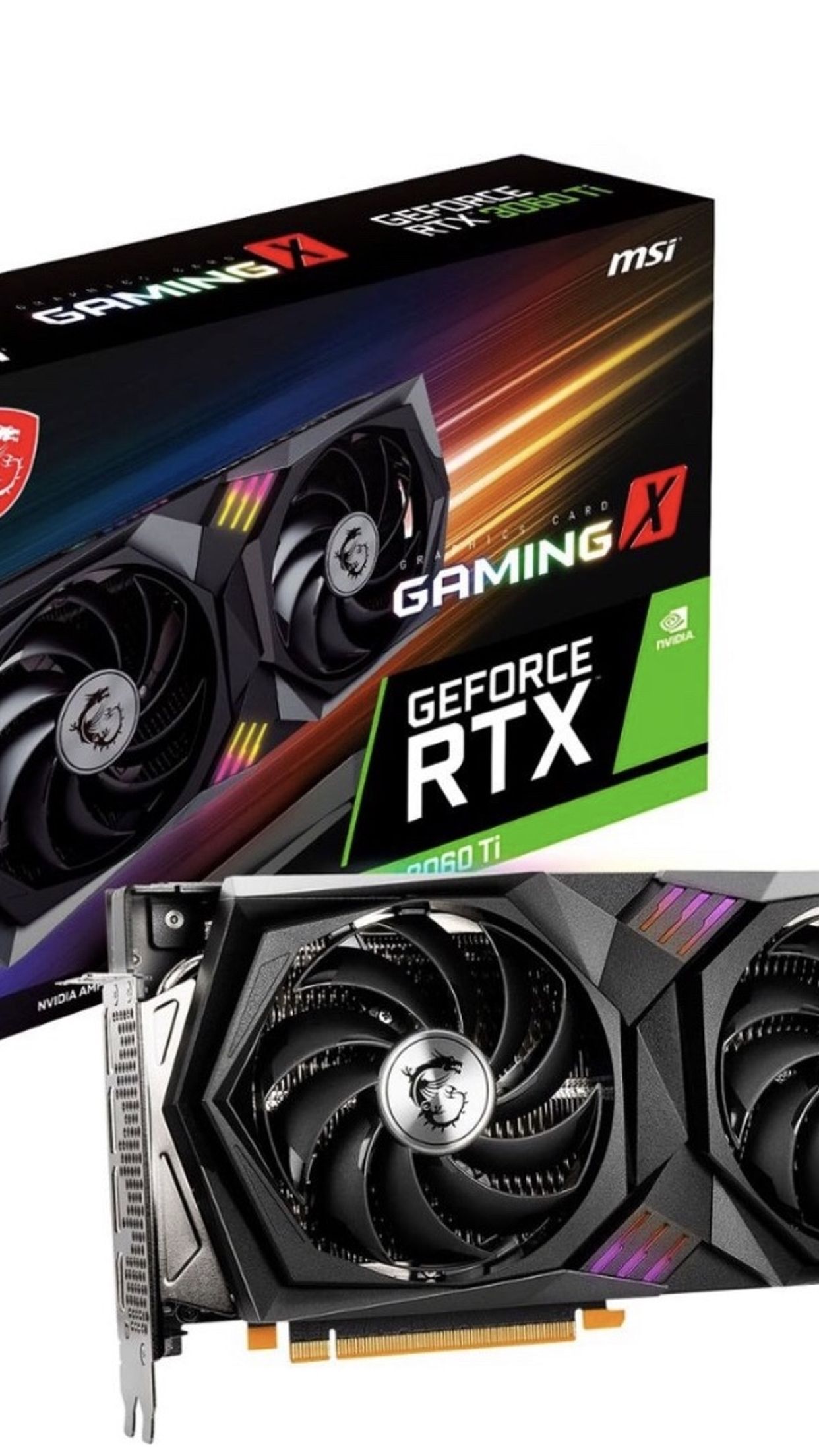 MSI - NVIDIA Geforce RTX 3060 Ti VENTUS 2X 8G OCV1 LHR - 8GB GDDR6 - PCI Express 4.0 - Graphics Card - Black