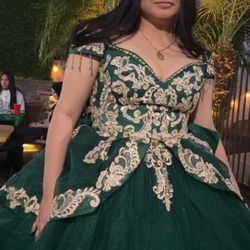 Vestido De Quinceañera. Verde. Esmeralda 