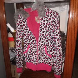 Pink Leopard Hooded Jacket