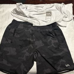 RVCA VA shorts And T-shirt Combo