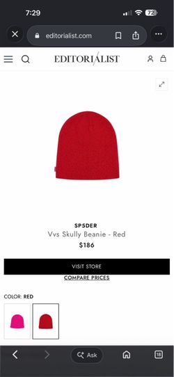 SP5DER VVS Skully Beanie - Red