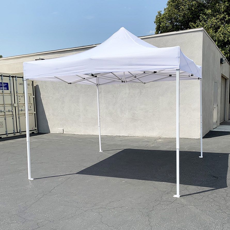 $90 (Brand New) Heavy-duty 10x10 ft outdoor ez pop up canopy party tent instant shades w/ carry bag (white/blue) 